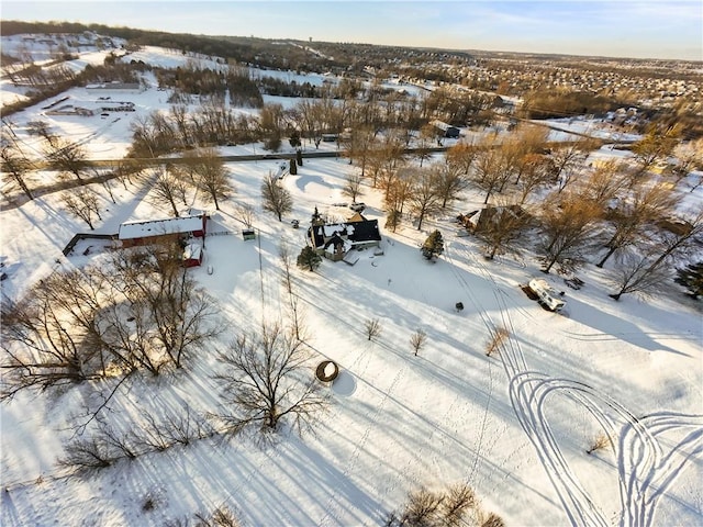 view of snowy aerial view