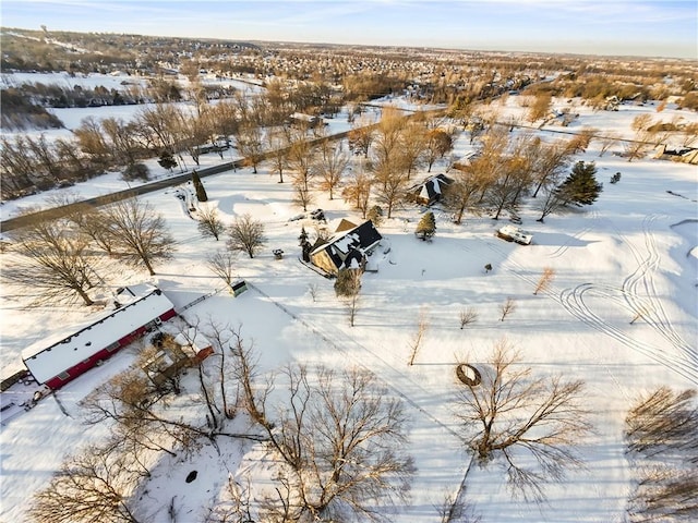 view of snowy aerial view