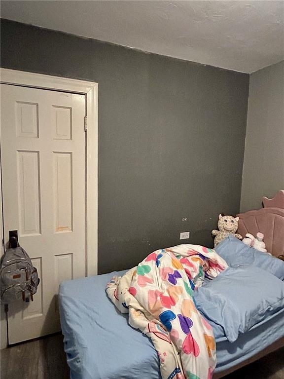 bedroom featuring dark wood-type flooring