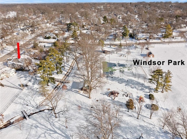 view of snowy aerial view