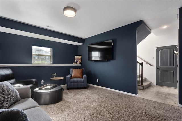 sitting room with carpet