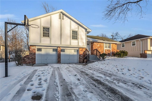 view of front of house with a garage