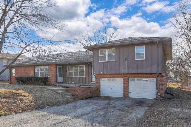 tri-level home with a garage