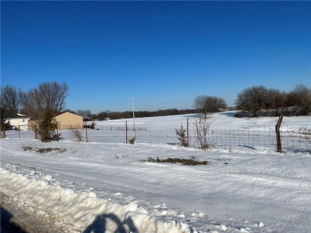 view of yard covered in snow