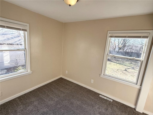 empty room featuring carpet floors and a healthy amount of sunlight