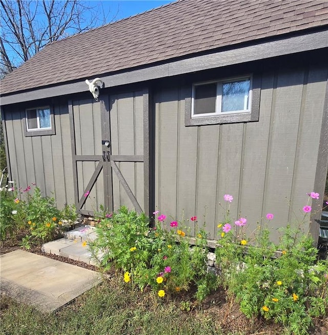 view of shed