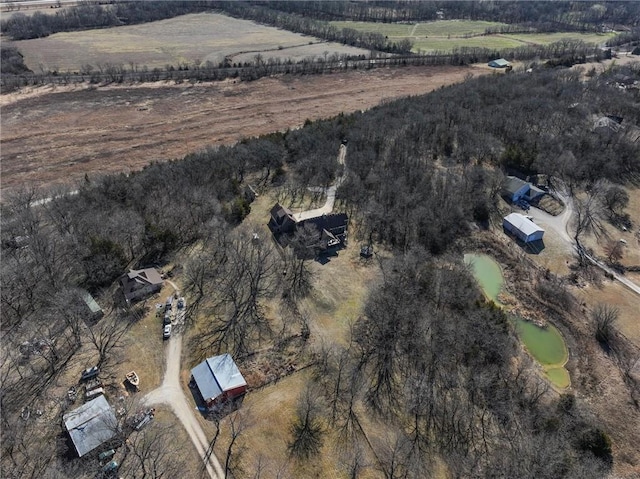 aerial view featuring a rural view