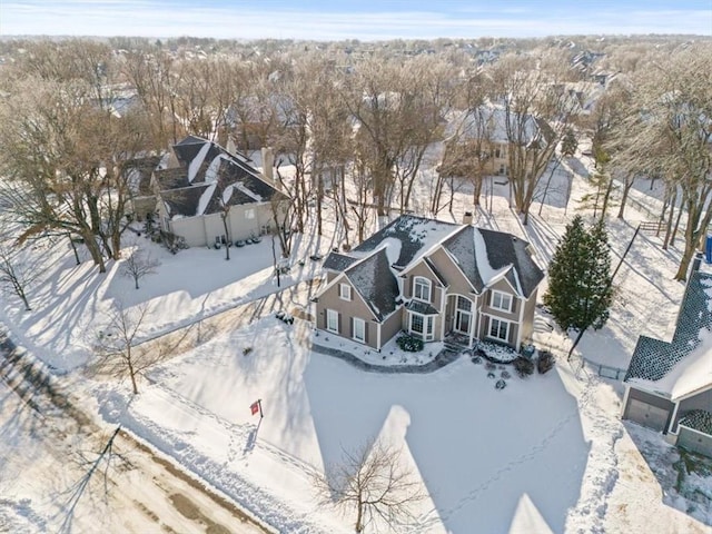 view of snowy aerial view