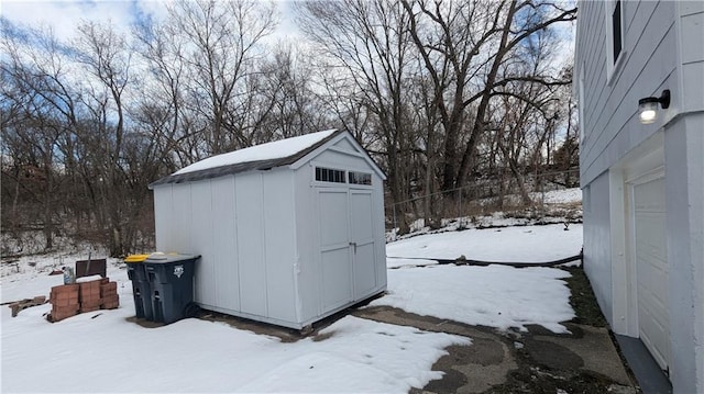 view of snow covered structure