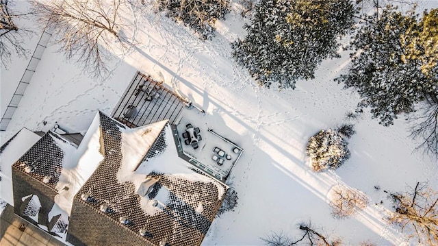 view of snowy aerial view