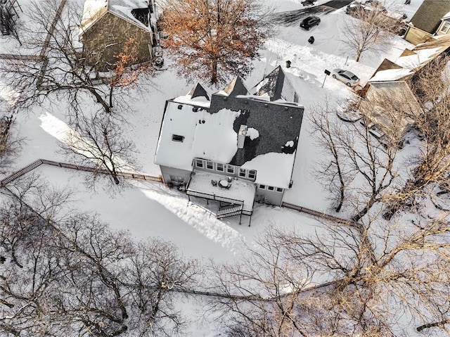 view of snowy aerial view