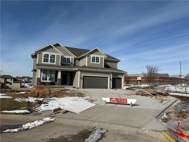 view of front of home featuring a garage