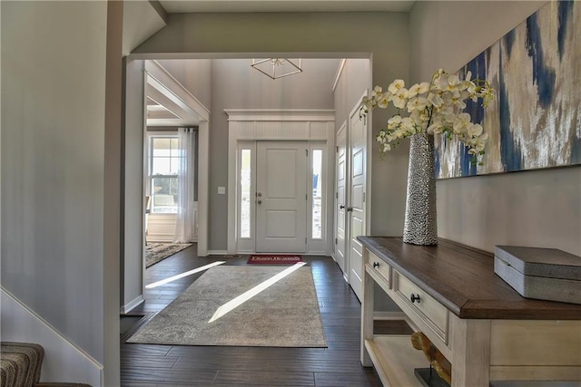 foyer featuring dark hardwood / wood-style flooring