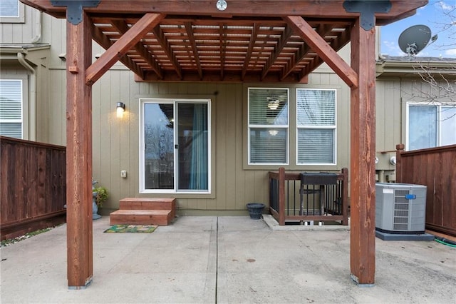 view of patio with central air condition unit