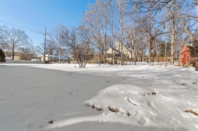 view of snowy yard