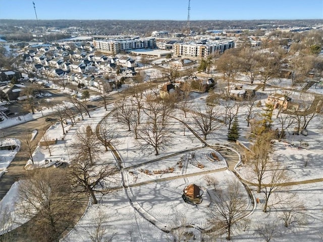 bird's eye view with a city view