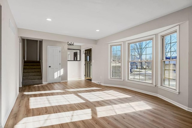 empty room featuring light wood-type flooring