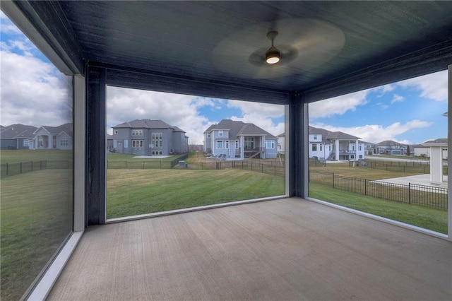 view of unfurnished sunroom