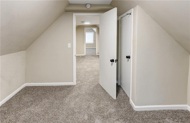 bonus room with carpet and lofted ceiling