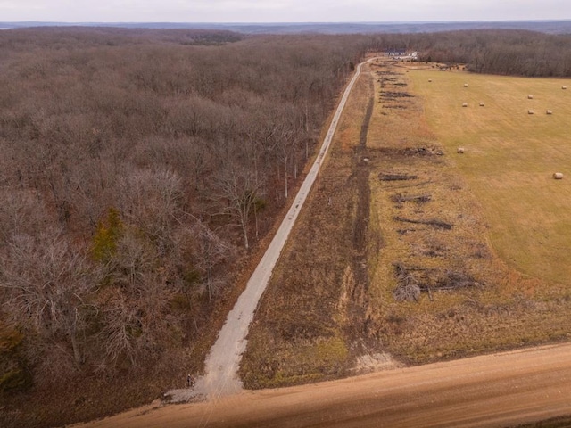 aerial view with a rural view