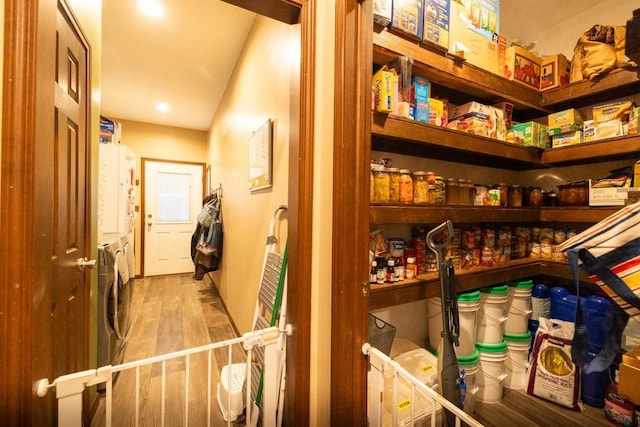 pantry with washer and dryer