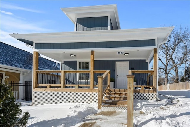 exterior space featuring a porch