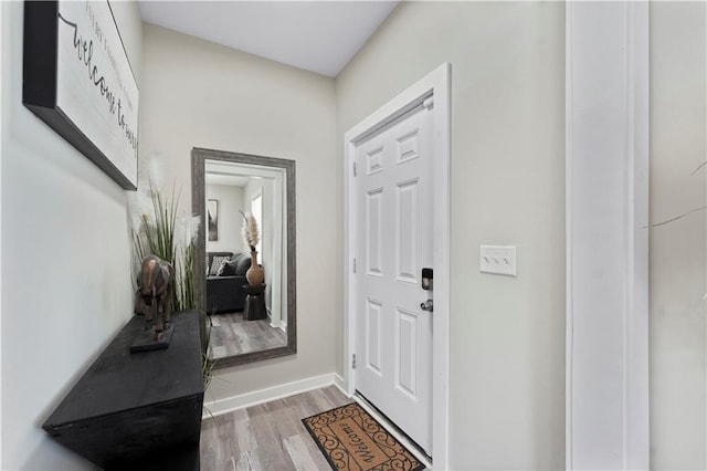 foyer featuring light hardwood / wood-style floors