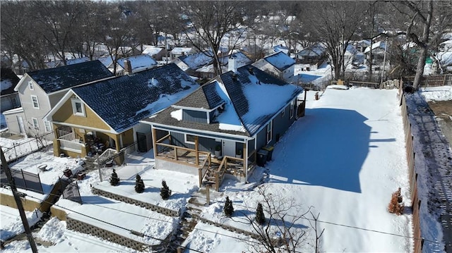 view of snowy aerial view