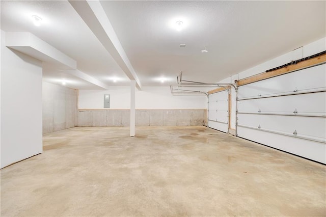 garage with electric panel