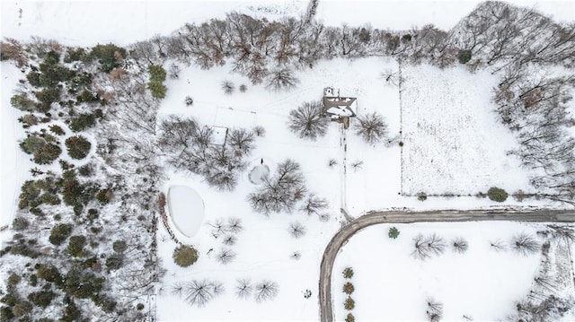 view of snowy aerial view