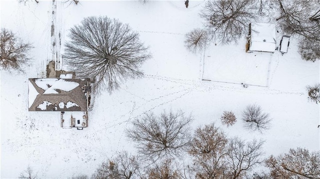 view of snowy aerial view