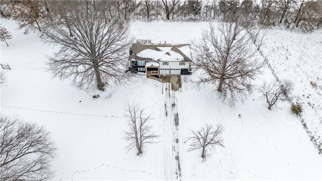 view of snowy aerial view