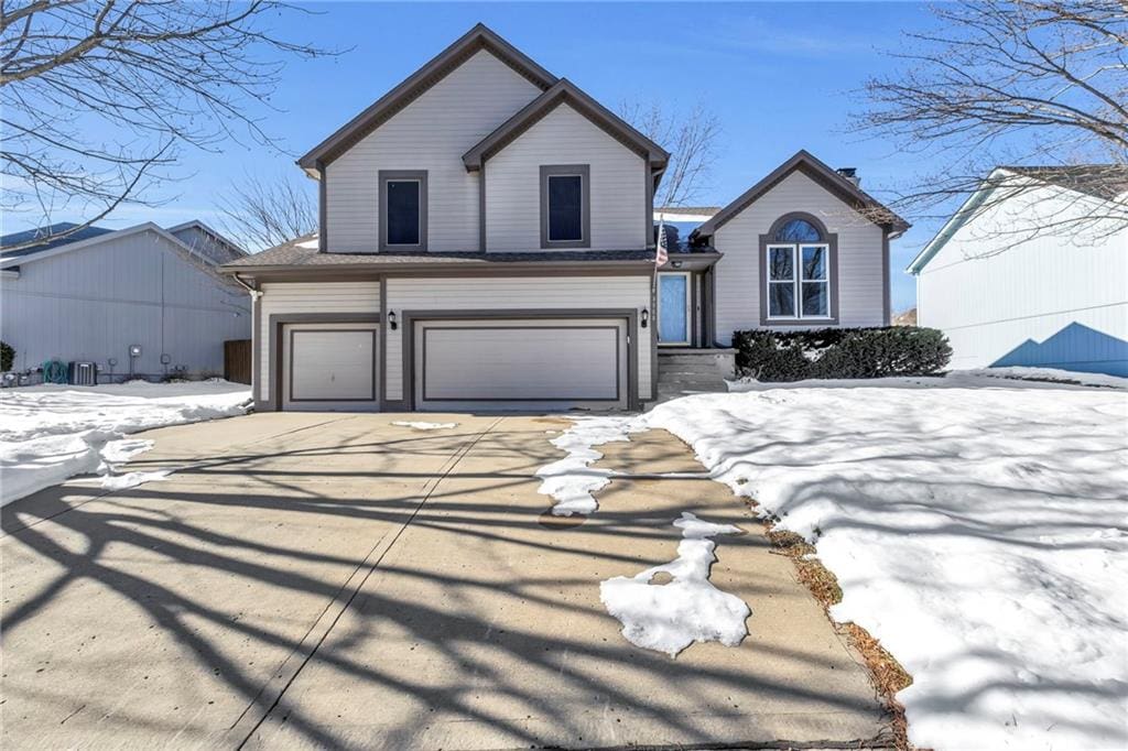 view of property with a garage