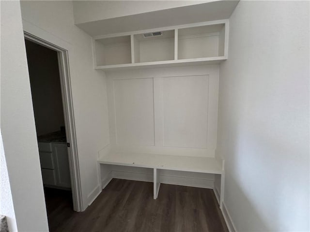 mudroom featuring dark hardwood / wood-style floors