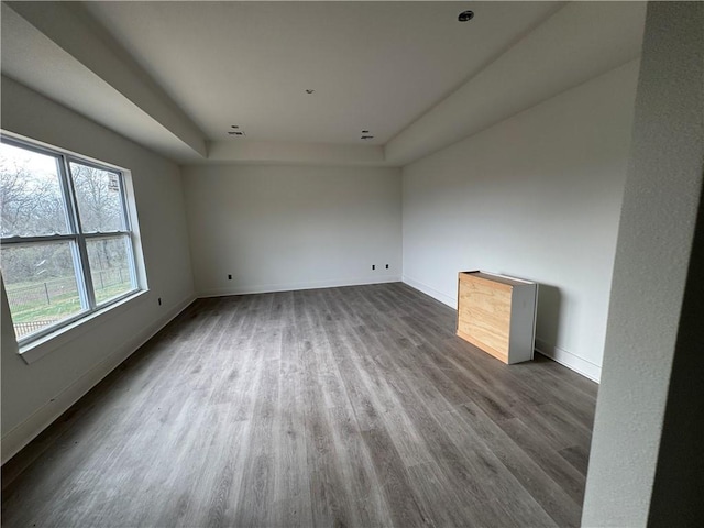 unfurnished room with wood-type flooring