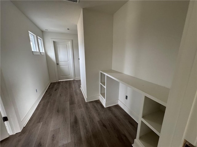 hall featuring dark hardwood / wood-style floors