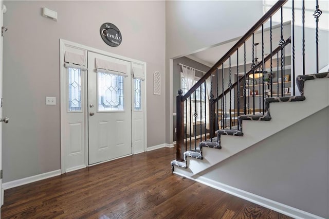 foyer featuring dark hardwood / wood-style flooring