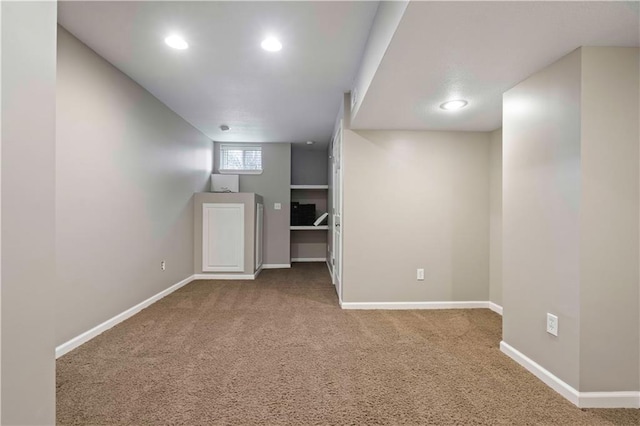 basement featuring carpet floors