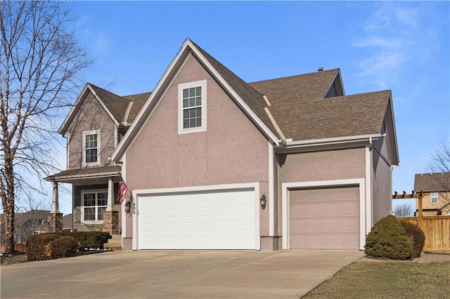 view of front of house with a garage