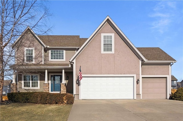 view of front facade with a garage