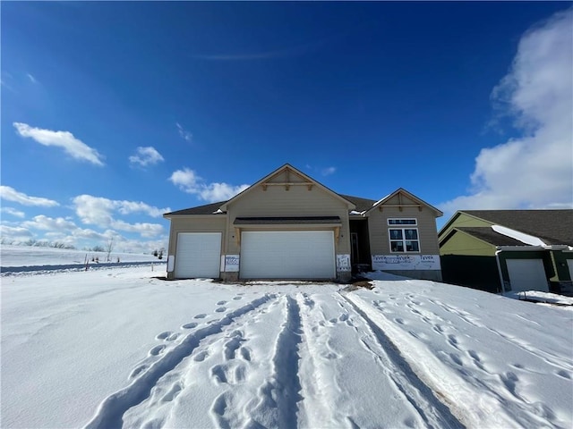 view of single story home