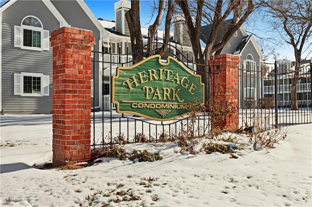 view of community sign