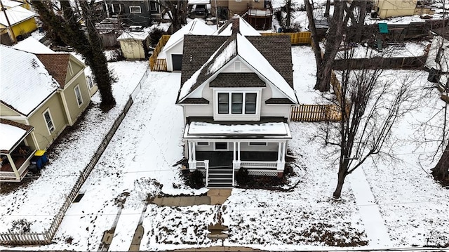 view of snowy aerial view