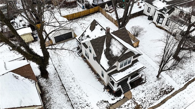 view of snowy aerial view