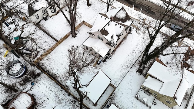 view of snowy aerial view