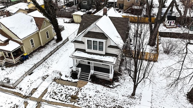 view of snowy aerial view