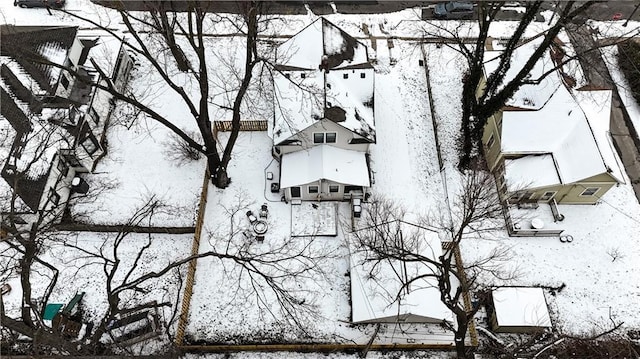 view of snowy aerial view