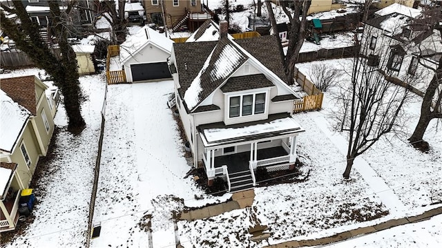 view of snowy aerial view