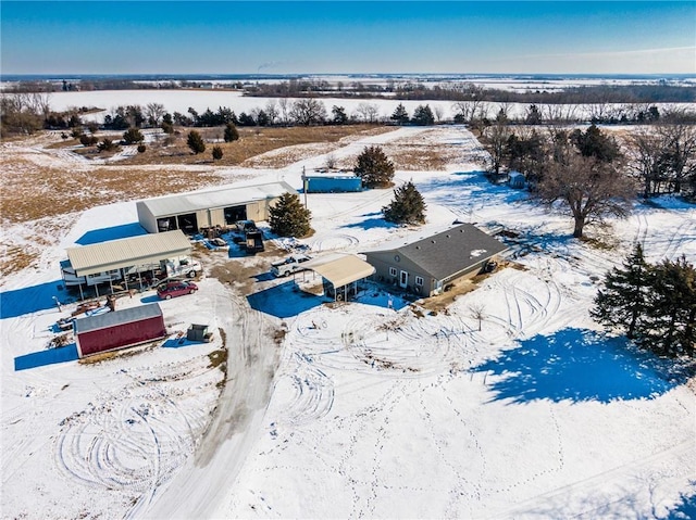 view of snowy aerial view