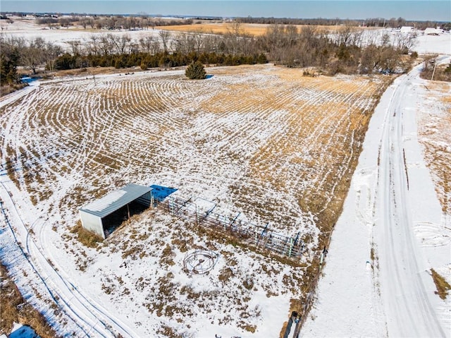 drone / aerial view with a rural view